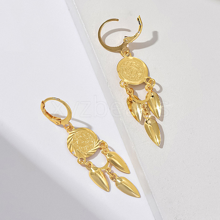 Tassel Coin Hoop Earrings for Women NF5476-1