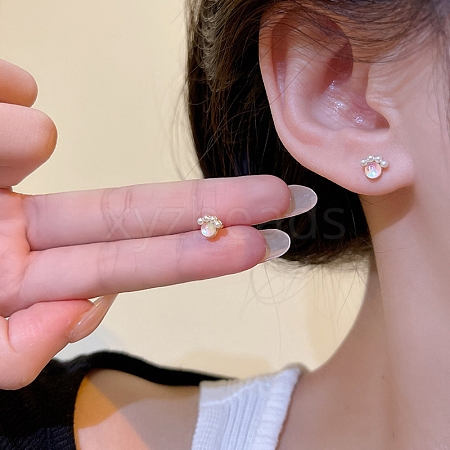 Golden Alloy Stud Earring WG78047-20-1