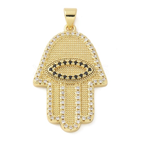 Brass Micro Pave Cubic Zirconia Pendants KK-K298-54G-1