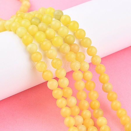 Natural Lemon Jade Beads Strands G-H1631-6MM-1