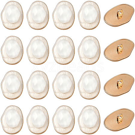 20Pcs 1-Hole Alloy Resin Buttons BUTT-CY0001-21B-1