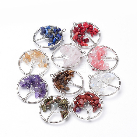 Natural & Synthetic Mixed Stone Pendants G-S271-22-1