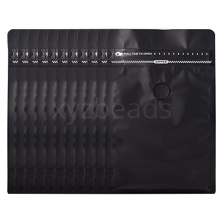 10Pcs BOPP and Aluminized PET and PE Resealable Coffee Zipper Bags with Valve ABAG-TA0001-93G-1