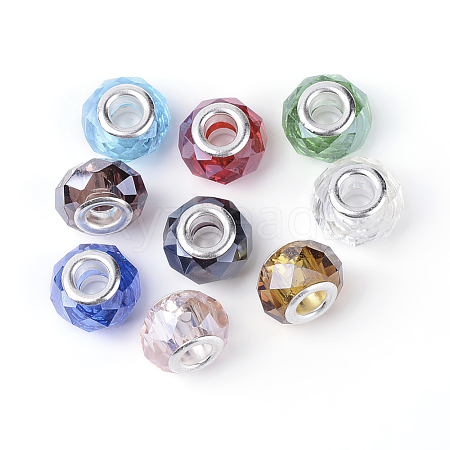 Pearlized Glass European Beads X-GDA002-1