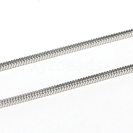 Tarnish Resistant 3.28 Feet 304 Stainless Steel Square Snake Chains X-CHS-L001-165-1.2mm-1