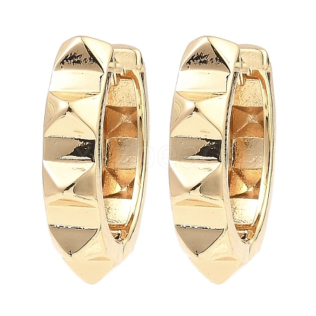 Brass Spike Hoop Earrings EJEW-I289-16KCG-1