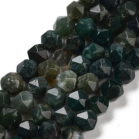 Natural Moss Agate Beads Strands G-NH0010-A01-01-1