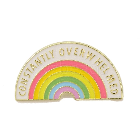 Constantly Overwhelmed Rainbow Alloy Enamel Pins JEWB-M046-02-1