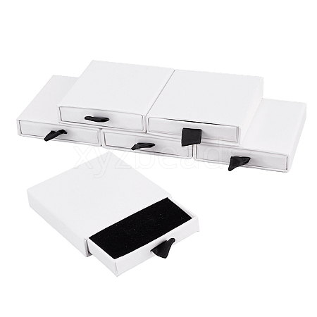 Cardboard Paper Jewelry Set Drawer Boxes with Sponge Inside FIND-WH0199-43C-1