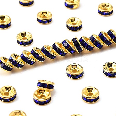 Brass Rhinestone Spacer Beads RB-A014-Z6mm-05G-1