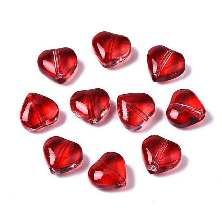 Transparent Spray Painted Glass Beads GGLA-S054-012A-02-1