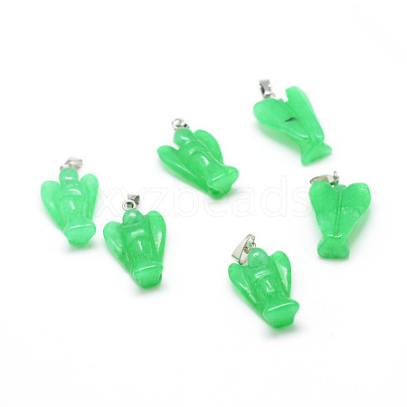 Dyed Natural Malaysia Jade Gemstone Pendants G-T032-10-1