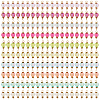 200Pcs 10 Colors Transparent Acrylic Pendants PALLOY-GO00013-1