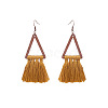 Wood and Cotton Dangle Earrings WG53E25-01-2