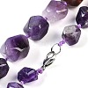 Natural Amethyst Nuggets Beaded Necklaces for Women Men NJEW-K388-01E-3