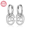 Anti-Tarnish Rhodium Plated Platinum 925 Sterling Silver Hoop Earrings ZC9557-4-1