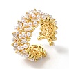 Rack Plating Brass Micro Pave Clear Cubic Zirconia Open Cuff Rings RJEW-M162-36G-1