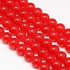 Imitation Jade Glass Round Bead Strands GLAA-A022C-10mm-M-2