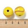 Printed Wood European Beads WOOD-G022-11B-3