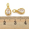 Brass Micro Pave Clear Cubic Zirconia Pendants KK-G490-33G-3