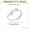 1Pc Letter Brass Rhinestone Open Cuff Rings for Women AJEW-LP0004-47G-S-2
