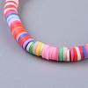 Handmade Polymer Clay Heishi Beads Stretch Bracelets BJEW-JB04512-3