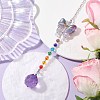 Glass Teardrop Pendant Decorations HJEW-JM01581-02-3