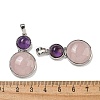 Natural Rose Quartz & Natural Amethyst Pendants G-G147-06P-08-3