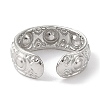 304 Stainless Steel Rhinestone Cuff Rings for Women RJEW-F166-34P-3