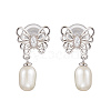 Natural Pearl Ear Studs EJEW-P286-07P-1