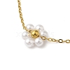 304 Stainless Steel & Plastic Pearl Link Chain Necklaces for Women NJEW-K383-04C-G-2