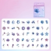 50Pcs 50 Styles Flower PET Sticker PW-WG35408-05-1