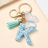 Resin & Acrylic & Faux Suede Tassel Keychain X1-KEYC-YW00117-11-1