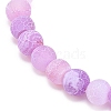 Natural Weathered Agate(Dyed) Round Beaded Stretch Bracelet X-BJEW-JB08363-01-5