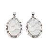 Natural White Shell Carved Mermaid Pendants KK-S506-03A-P-2