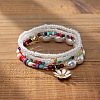 Bohemian Vacation Style Glass Beaded Stackable Stretch Bracelets Set for Women OD2918-4-1