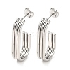 Tarnish Resistant 202 Stainless Steel Oval Stud Earrings EJEW-C076-03P-1