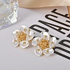 Flower Brass Stud Earring EJEW-L288-006G-1