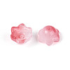 Transparent Two Tone Spray Painted Glass Bead Caps A-GLAA-Q089-002B-006-2