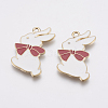 Zinc Alloy Enamel Bunny Pendants PALLOY-I124-29G-1