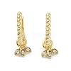 Leaf Rack Plating Brass Cubic Zirconia Hoop Earrings EJEW-K245-26G-1