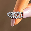 Alloy Rhinestone Plain Band Rings PW-WG28CFB-03-5