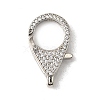 Brass Clear Cubic Zirconia Lobster Claw Clasps KK-Z078-49C-P-1
