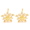 Brass Micro Pave Clear Cubic Zirconia Stud Earrings for Women EJEW-U015-09G-1