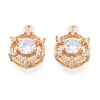 Brass Micro Pave Clear Cubic Zirconia Charms KK-N216-556LG-2