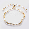 Adjustable Brass Micro Pave Cubic Zirconia Bracelets BJEW-G588-01-2