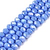 Electroplate Glass Beads Strands X-EGLA-A044-P6mm-B17-1