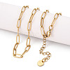 Ion Plating(IP) 304 Stainless Steel Paperclip Chain Necklace NJEW-D045-14G-01-1