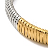 304 Stainless Steel Flat Snake Chain Bracelet BJEW-B076-01PG-3
