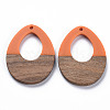 Opaque Resin & Walnut Wood Pendants RESI-T035-37E-1